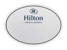 (image for) Hilton Hotels & Resorts Logo Only Oval Silver badge