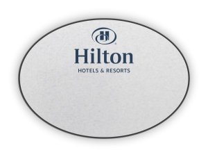 (image for) Hilton Hotels & Resorts Logo Only Oval Silver badge