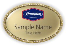 (image for) Hampton Oval Bling Gold badge