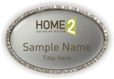 (image for) Home 2 Suites by Hilton Oval Bling Silver badge