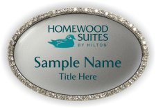 (image for) Homewood Suites by Hilton Oval Bling Silver badge