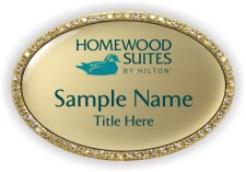 (image for) Homewood Suites by Hilton Oval Bling Gold badge