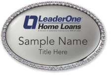 (image for) LeaderOne Home Loans Oval Bling Silver badge