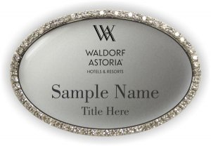 (image for) Waldorf Astoria Hotels & Resorts Oval Bling Silver badge