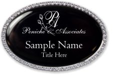(image for) Peniche & Associates Oval Bling Silver Other badge