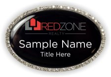 (image for) Red Zone Realty Oval Bling Silver Other badge