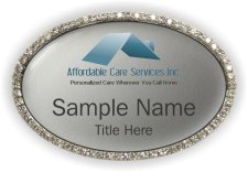 (image for) Affordable Care Services Inc. Oval Bling Silver badge
