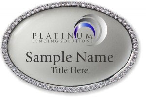 (image for) Platinum Lending Solutions Oval Bling Silver badge