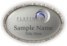 (image for) Platinum Lending Solutions Oval Bling Silver badge