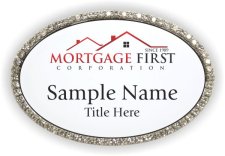 (image for) Mortgage First Corporation Oval Bling Silver Other badge
