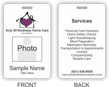 (image for) Acts Of Kindness Home Care Photo ID Vertical Double Sided badge