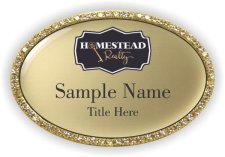 (image for) Homestead Realty Oval Bling Gold badge