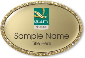 (image for) Quality by Choice Hotels Oval Bling Gold badge