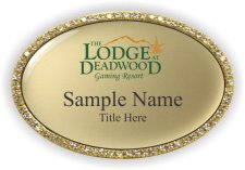(image for) Lodge at Deadwood Oval Bling Gold badge