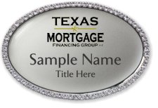 (image for) Texas Mortgage Financing Group Oval Bling Silver badge