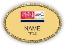 (image for) OMNI Long & Foster Oval Bling Gold badge