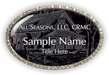 (image for) All Seasons, LLC, CRMC Oval Bling Silver Other badge