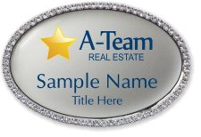(image for) A-TEAM HOME SALES Oval Bling Silver badge