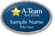 (image for) A-TEAM HOME SALES Oval Bling Silver Other badge