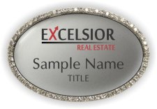 (image for) Excelsior Real Estate Oval Bling Silver badge
