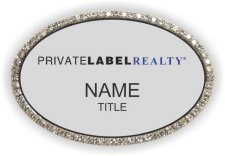 (image for) Private Label Realty Oval Bling Silver badge