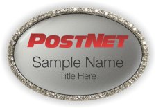 (image for) PostNet Oval Bling Silver badge