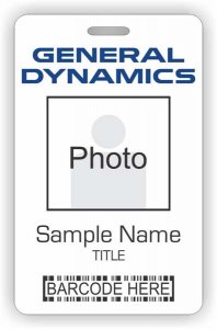 (image for) General Dynamics Barcode ID Vertical badge