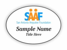 (image for) San Antonio Amputee Foundation Oval White badge