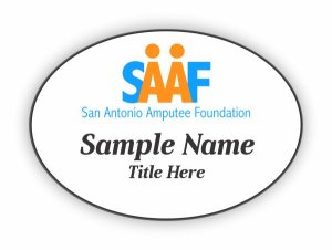 (image for) San Antonio Amputee Foundation Oval White badge