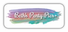 (image for) Beth's Party Pics+ Standard White badge