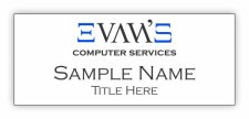 (image for) Evan's Computer Services Standard White Square Corner badge
