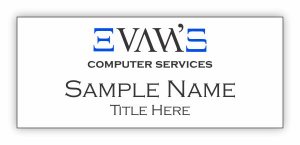 (image for) Evan\'s Computer Services Standard White Square Corner badge