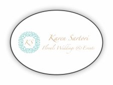 (image for) Karen Sartori Florals Weddings & Events Oval White badge