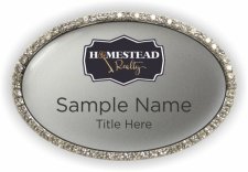 (image for) Homestead Realty Oval Bling Silver badge