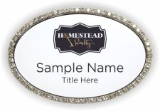 (image for) Homestead Realty Oval Bling Silver Other badge