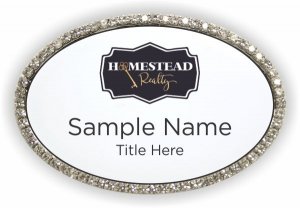 (image for) Homestead Realty Oval Bling Silver Other badge