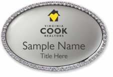 (image for) "Virginia Cook, REALTORS Oval Bling Silver badge"