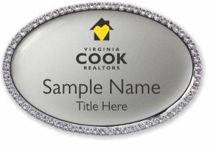 (image for) \"Virginia Cook, REALTORS Oval Bling Silver badge\"