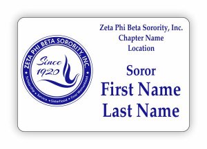 (image for) Zeta Phi Beta Sorority, Inc. Shaped White badge