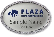 (image for) Plaza Home Mortgage Inc. Oval Bling Silver badge