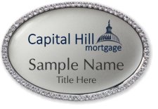 (image for) Capital Hill Mortgage Oval Bling Silver badge