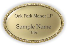 (image for) Oak Park Manor LP Oval Bling Gold badge