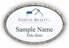 (image for) Fairfax Realty Oval Bling Silver Other badge