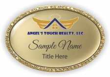 (image for) Angel's Touch Realty, LLC Oval Bling Gold badge