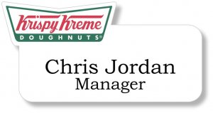 (image for) Krispy Kreme Doughnuts Shaped White badge