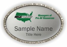(image for) Mega Services LLC Oval Bling Silver badge