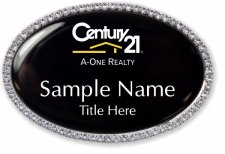 (image for) Century 21 - A-One Realty Oval Bling Silver Other badge