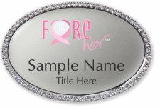 (image for) Fore Her Oval Bling Silver badge