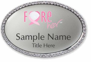 (image for) Fore Her Oval Bling Silver badge