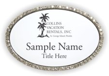 (image for) Collins Vacation Rentals, Inc. Oval Bling Silver Other badge